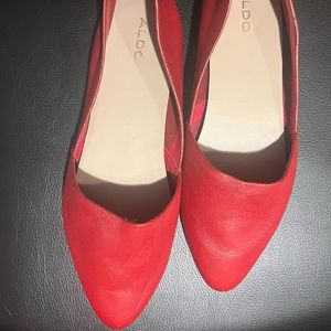 Red Aldo leather ‘Blanchette’ flats. Excellent condition. Size 11